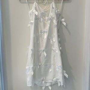 Hutch White Mini Dress with Bow Details